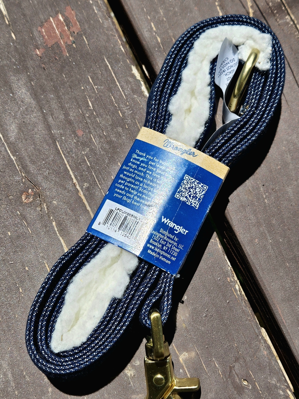 NWT Wrangler Denim 4ft Pet Lead Sherpa Handle